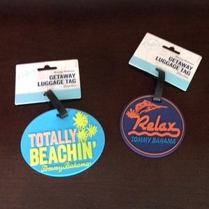 NWT Tommy Bahama Getaway Luggage Tags Jumbo Totally Beachin’ & Relax Set of 2